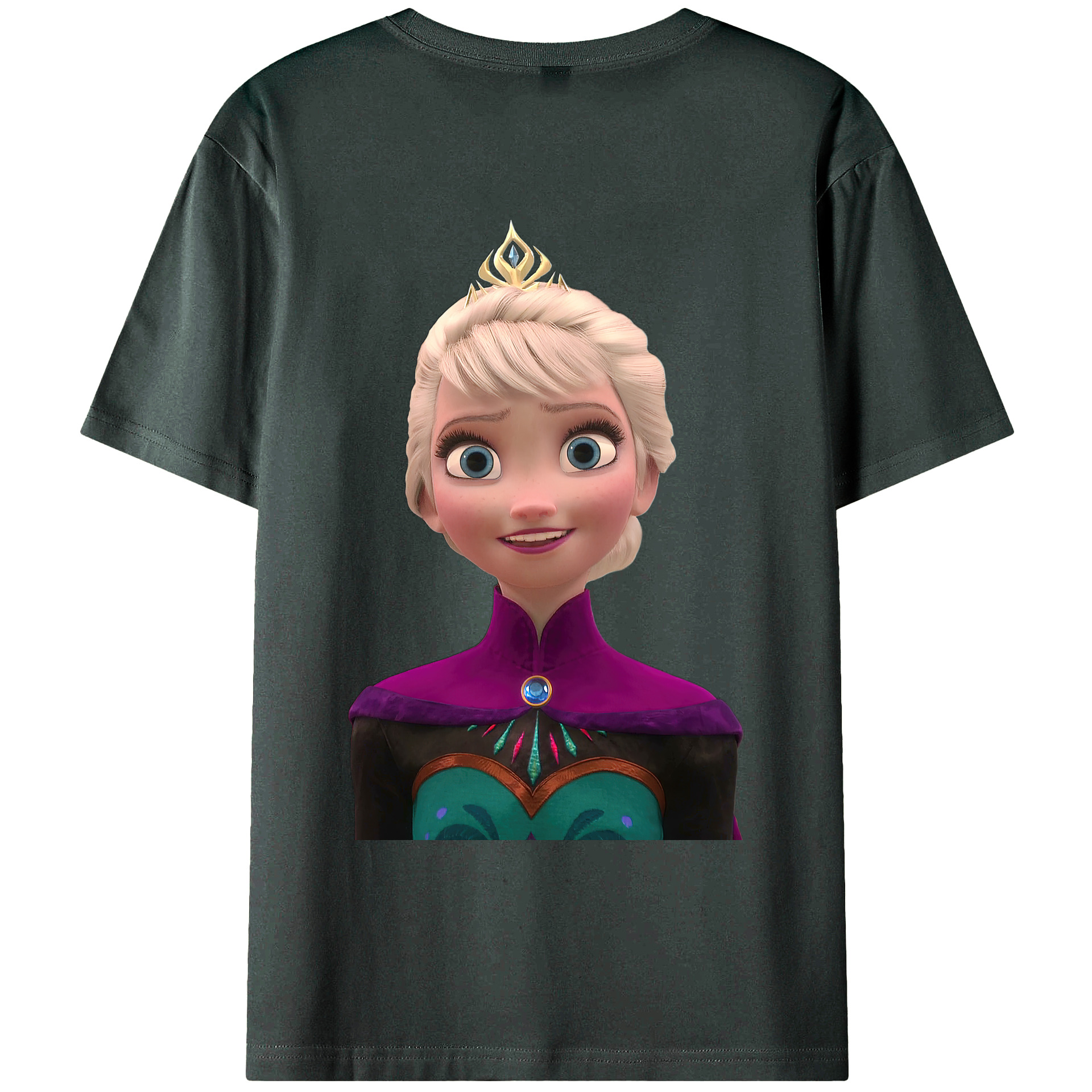 （画像用） アナと雪の女王 アンナ エルサ Frozen Anna Elsa 綿100％ メンズ半袖Tシャツ（バックプリント） 通気性